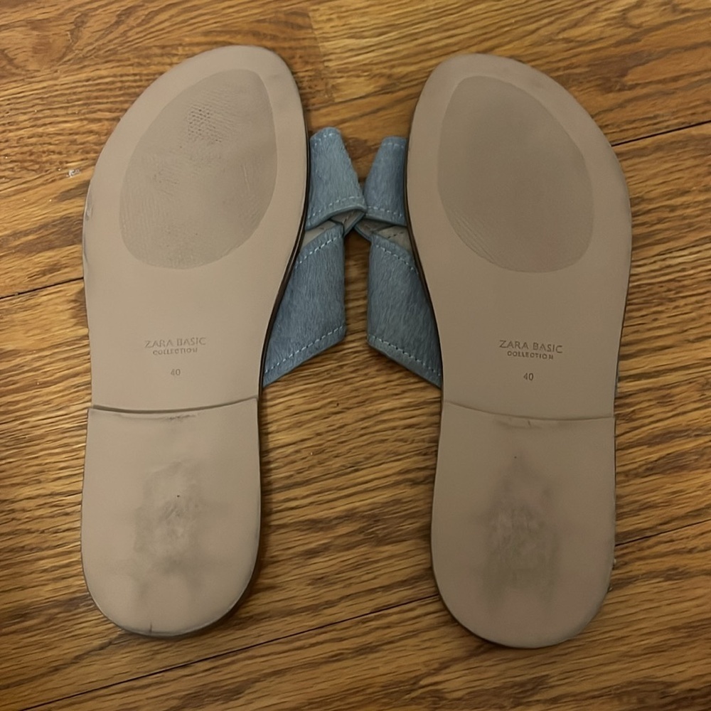 Zara Basic Collection Women’s Grey Flat Sandals S… - image 6